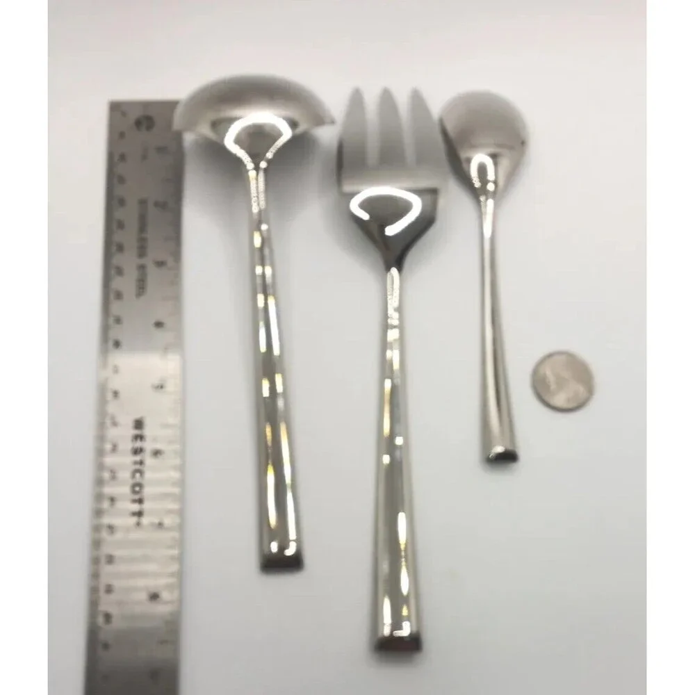 Donna Karan Ascend by LENOX 3 Piece Server Hostess Set 18/10 Stainless New